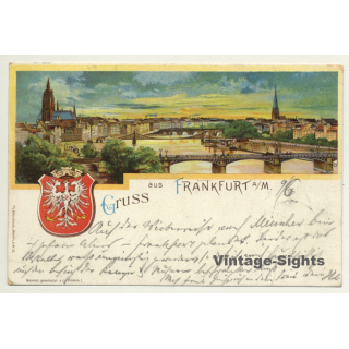 Germany: Gruss Aus Frankfurt a/M (Vintage PC Litho 1897)