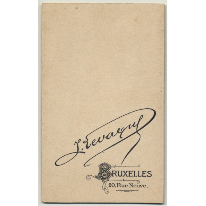 J. Levaque / Bruxelles:  Portrait Of Man / Beard - Tie & Bow (Vintage Carte De Visite / CDV ~1890s)