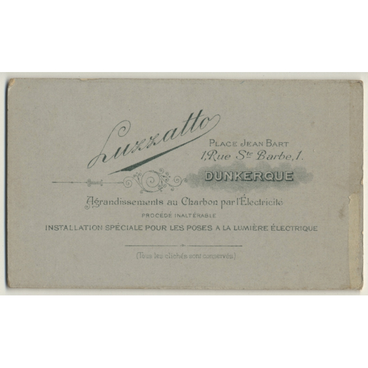 Luzzatto / Dunkerque: Belgian Woman With Victorian Blouse (Vintage Carte De Visite / CDV ~1880s/1890s)