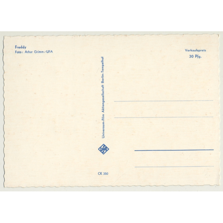 Freddy Quinn / UFA (Vintage Fan Postcard ~1950s)