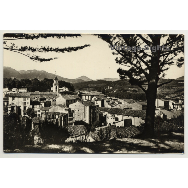 San Hilario Sacalm / Spain: Town View / Vista Parcial (Vintage RPPC 1960)