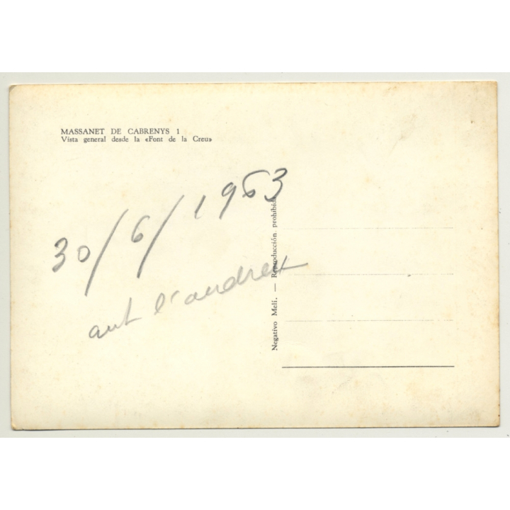 Massanet De Cabrenys / Spain: Town View / Vista General (Vintage RPPC 1963)