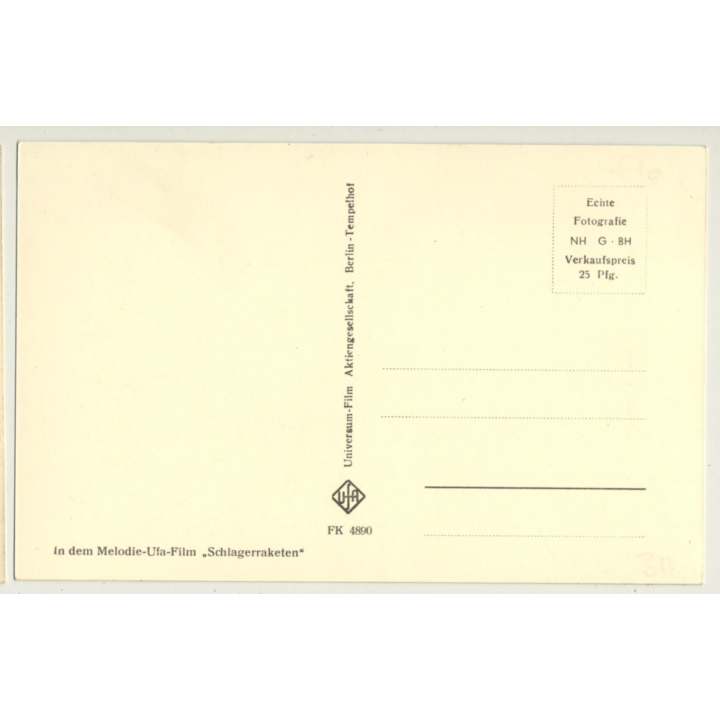 Vivi Bach / UFA Film - Schlager (Vintage Fan RPPC ~1960s)