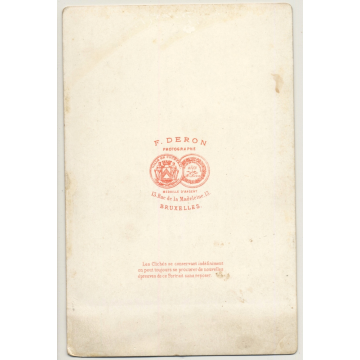 F. Deron / Bruxelles: Portrait Of Aristocratic Man (Vintage Cabinet Card ~1860s/1870s)