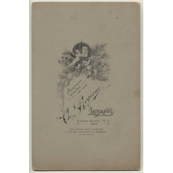 Ch. Rogivue / Lausanne: Portrait Of Female / Victorian Hairstyle (Vintage Cabinet Card ~1900s)