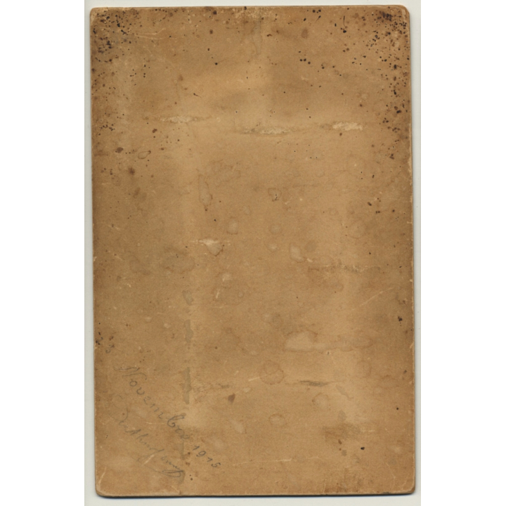 Portrait Of An Older Couple / Backyard (Vintage Cabinet Card 1915)