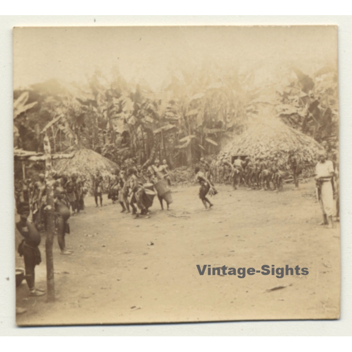 Congo-Belge: Dance Of Indigenous Tribe *6 / Wananda - Tambour (Vintage Photo ~1920s/1930s)