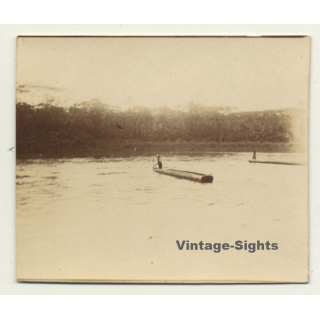 Congo-Belge: Boat On Lake Albert Edward / Lac Édouard (Vintage Photo ~1920s/1930s)