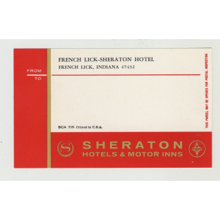 French Lick - Sheraton Hotel - Indiana / USA (Vintage Luggage Label)