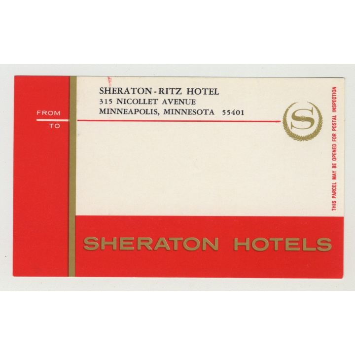 Sheraton - Ritz Hotel - Minneapolis / USA (Vintage Postal Label)