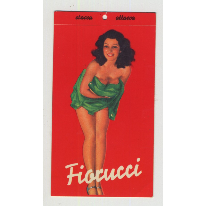 Rare Vintage Fiorucci Jeans Pinup Sticker  - Red (Italy 1980s)