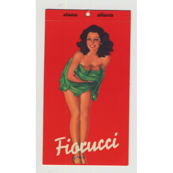 Rare Vintage Fiorucci Jeans Pinup Sticker  - Red (Italy 1980s)