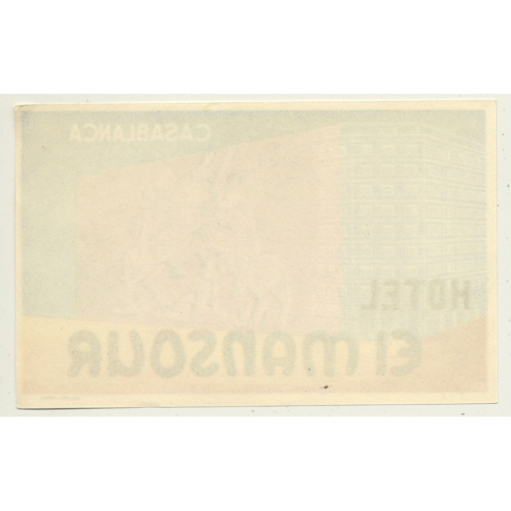 Casablanca / Morocco: Hotel El Mansour (Vintage Luggage Label)