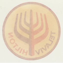 Tel Aviv / Israel: Hotel Hilton (Vintage Luggage Label ~ 1950s)