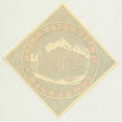 Innsbruck / Austria: Hotel Roter Adler (Vintage Luggage Label)
