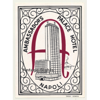 Napoli / Italy: Ambassador's Palace Hotel (Vintage Luggage Label)