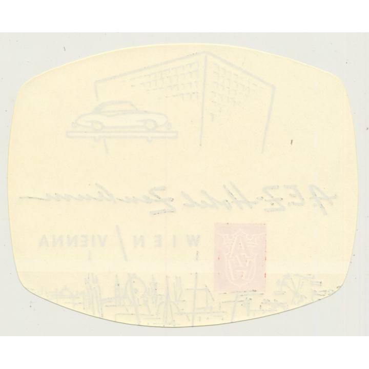 Vienna - Wien / Austria: A.E.Z. Hotel Zentrum (Vintage Luggage Label ~1950s/1960s)