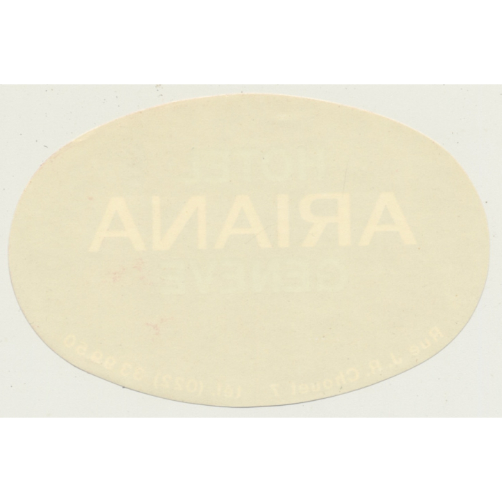 Geneve - Genf / Switzerland: Hotel Ariana (Vintage Luggage Label)