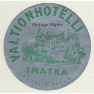 Imatra / Finland: Valtionhotelli (Vintage Luggage Label)