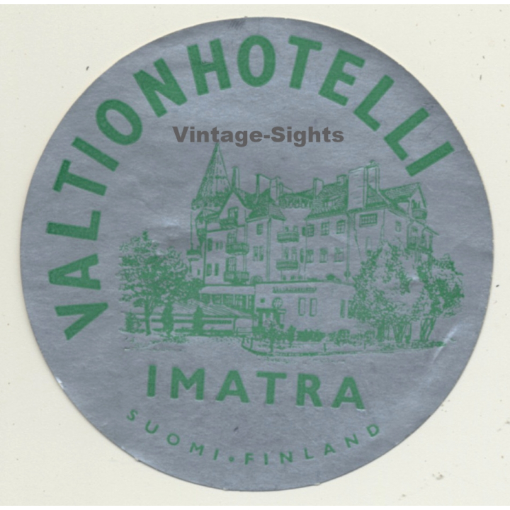 Imatra / Finland: Valtionhotelli (Vintage Luggage Label)