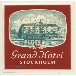 Stockholm / Sweden: Grand Hotel  (Vintage Luggage Label)