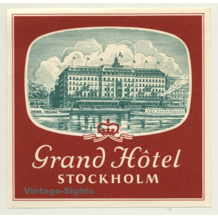 Stockholm / Sweden: Grand Hotel  (Vintage Luggage Label)