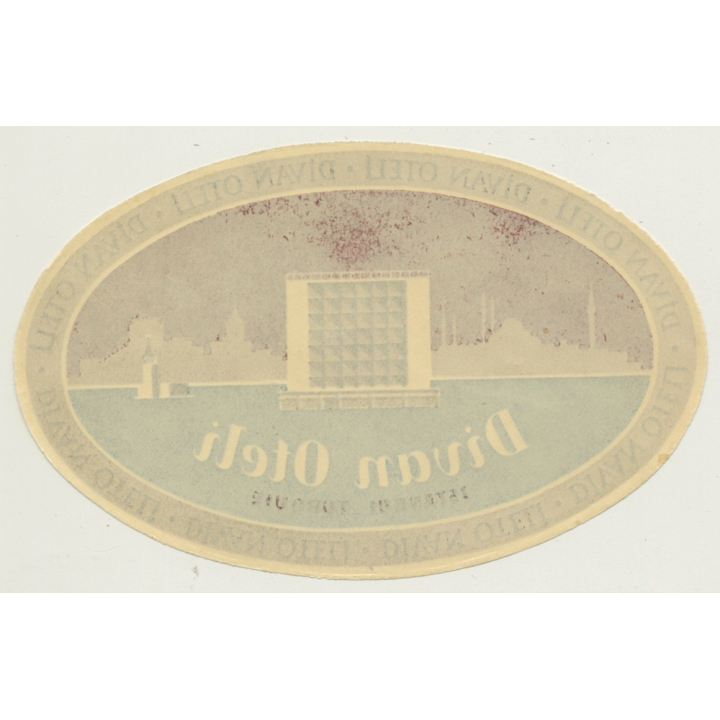 Istanbul / Turkey: Divan Oteli - Hotel (Vintage Luggage Label)