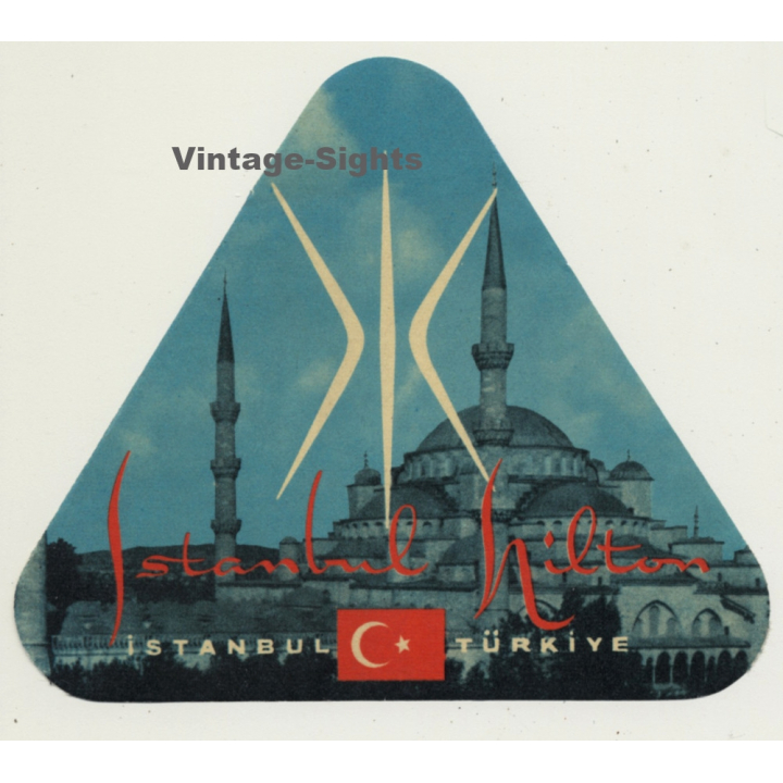 Istanbul / Turkey: Hotel Hilton (Vintage Luggage Label)