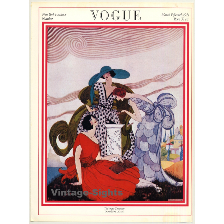 Vogue Cover: March 15th, 1921 (Print From 1975 Poster Book 38.5 x 28.5 CM)