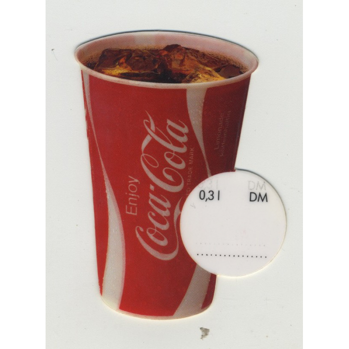 Vintage Coca Cola Plastic Decal - big (Germany 1970s/1980s)