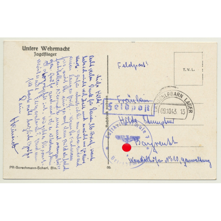 Jagdflieger Wehrmacht (Vintage Postcard Aviation 1943)