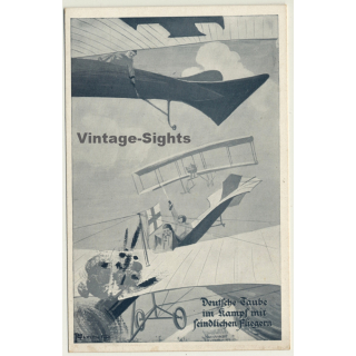 Luftflotten Verein: Deutsche Taube Im Kampf (Vintage Postcard Aviation 1915)