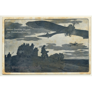 Luftflotten Verein: Abfahrt Deutscher Flieger / Geländeaufklärung (Vintage PC Aviation 1915)