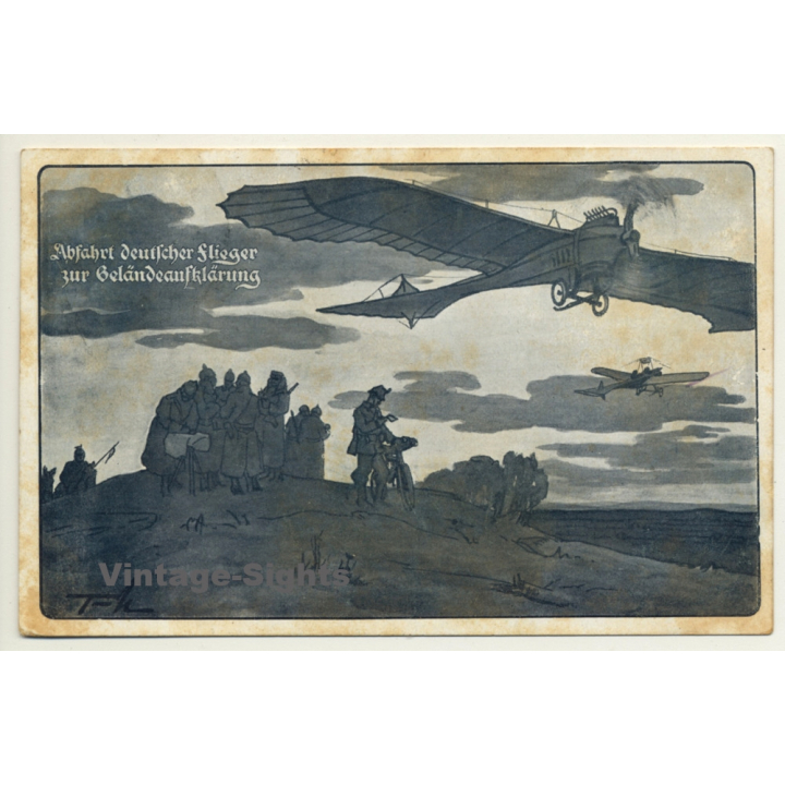 Luftflotten Verein: Abfahrt Deutscher Flieger / Geländeaufklärung (Vintage PC Aviation 1915)