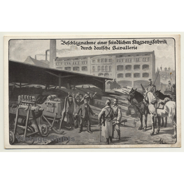 Luftflotten Verein: Beschlagnahme Einer Feindlichen Flugzeugfabrik (Vintage PC Aviation ~1910s)
