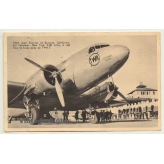 TWA Giant Skyliner - Lindbergh Line (Vintage Postcard Aviation 1938)