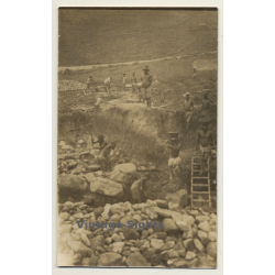 Congo Belge: Indigenous Workers - Rail Or Road Construction Site *2 (Vintage Photo ~1920s/1930s)