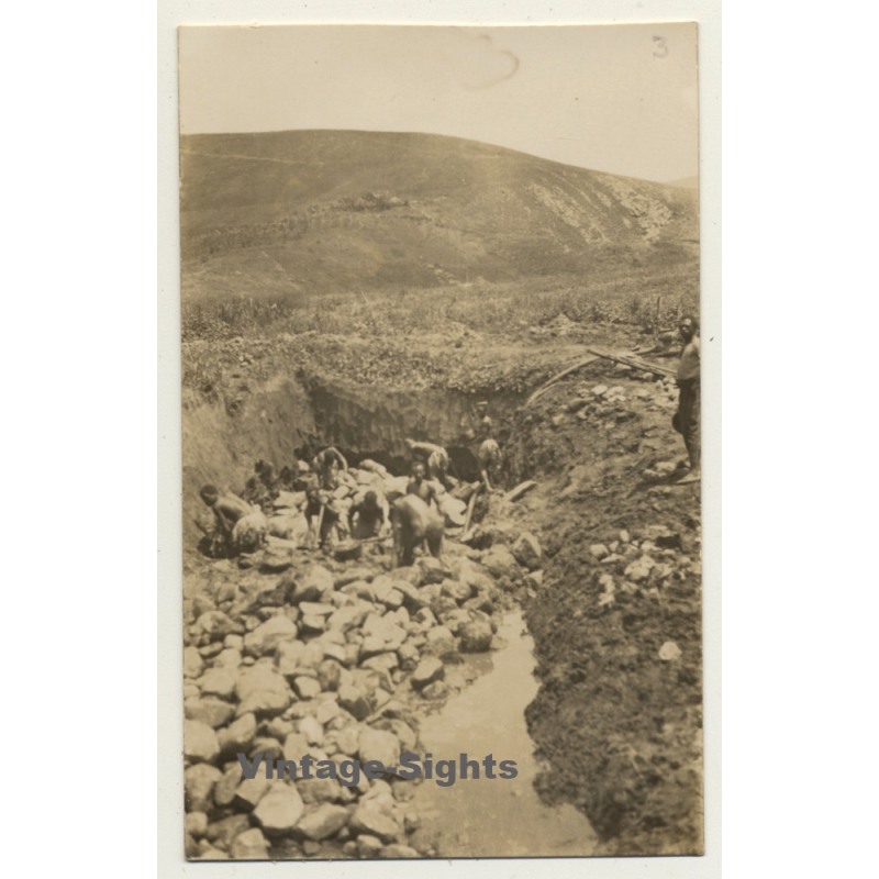 Congo Belge: Indigenous Workers - Rail Or Road Construction Site *3 (Vintage Photo ~1920s/1930s)
