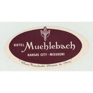 Hotel Muehlebach - Kansas City / USA (Vintage Luggage Label)