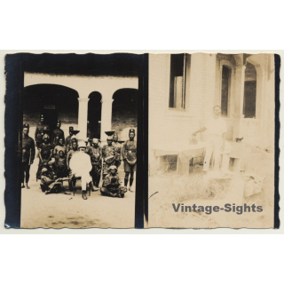 Congo Belge: Colonial Master - Force Publique - Tribe Members (Vintage RPPC ~1920s)