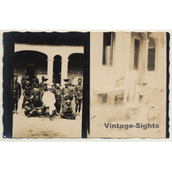 Congo Belge: Colonial Master - Force Publique - Tribe Members (Vintage RPPC ~1920s)