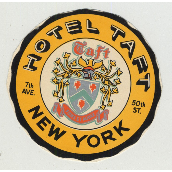Hotel Taft - New York / USA (Vintage Luggage Label 1940s)
