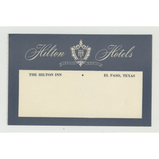 Hilton Hotels: The Hilton Inn - El Paso / USA (Vintage Luggage Label)