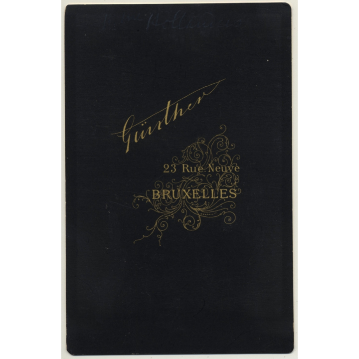 Günther / Bruxelles: Mme Hollanders / Headdress - Tambourine (Vintage Cabinet Card ~1900s)