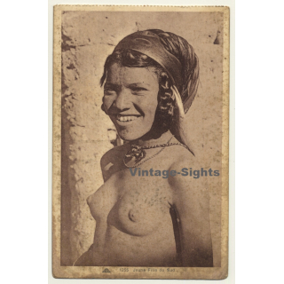 Jeune Fille Du Sud / Topless - Ethno - Headdress (Vintage Postcard C.A.P. ~1940s)