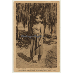 Annam / Vietnam: Femme Moïs / Asian Nude - Ethnic (Vintage Postcard ~1920s/1930s)