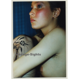 Pensive Petite Topless Woman *2 / Hairy Armpits (Vintage Photo GDR 1980s)