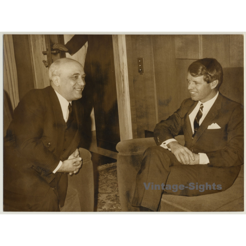 Kennedy Meets Italian Leaders / Minister Fanfani (Vintage Press Photo1967)
