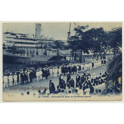 Boma / Congo Belge: Cérémonial Départ Gouverneur Général (Vintage PC 1921)