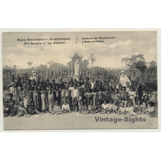 Makanza - New Antwerp / Congo Belge: Mission - Indigenous Kids (Vintage PC 1914)